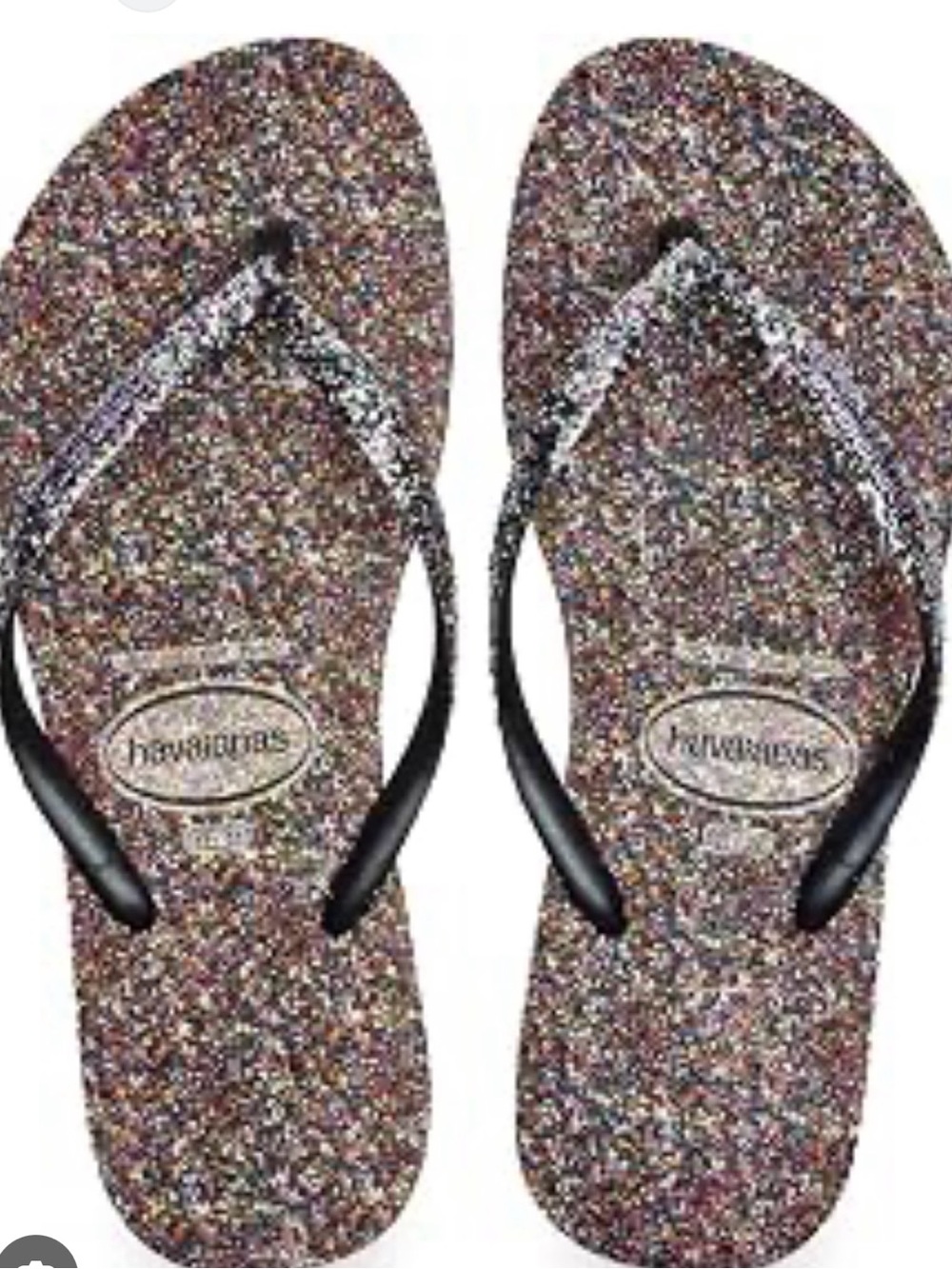 NWT Havaianas Carnival Slim Glitter Flip Flops 9/10 41/42
